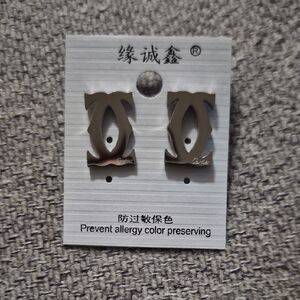 Cartier silver-tone logo stud earrings